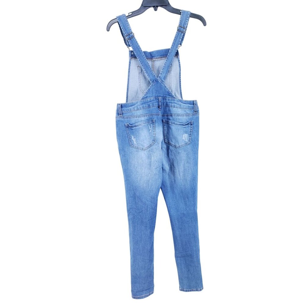 Wax Jean Basic Denim Destroyed Overalls Women's Size Small - Picture 2 of 9
